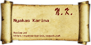 Nyakas Karina névjegykártya